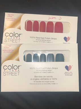 Color Street Nail Polish Strips - Munich Mulberry & Wood You Rather Blue